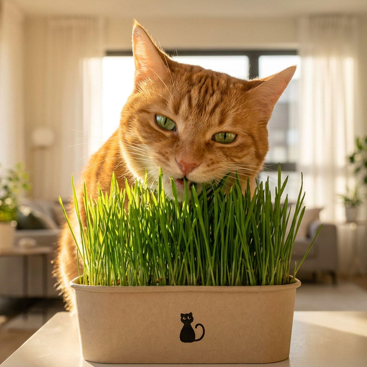 4-Batch Indoor Cat Grass Grow Kit with Containers, Soil Disks & Seeds L19864