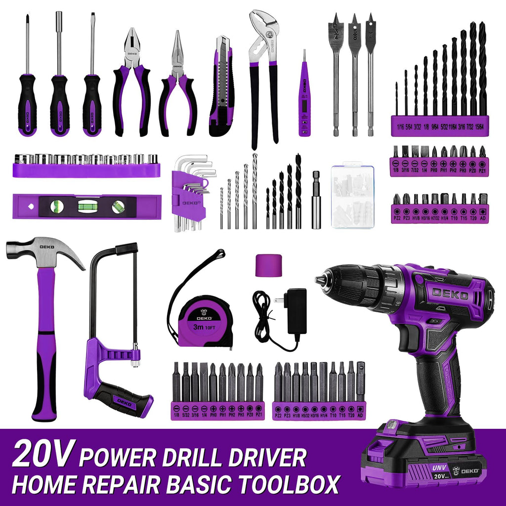 20V Cordless Power Drill Tool Kit Set with Battery E338776