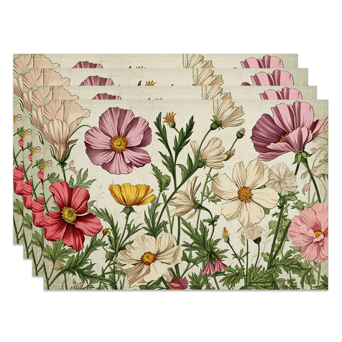 Floral Linen Placemats Set of 4 C459