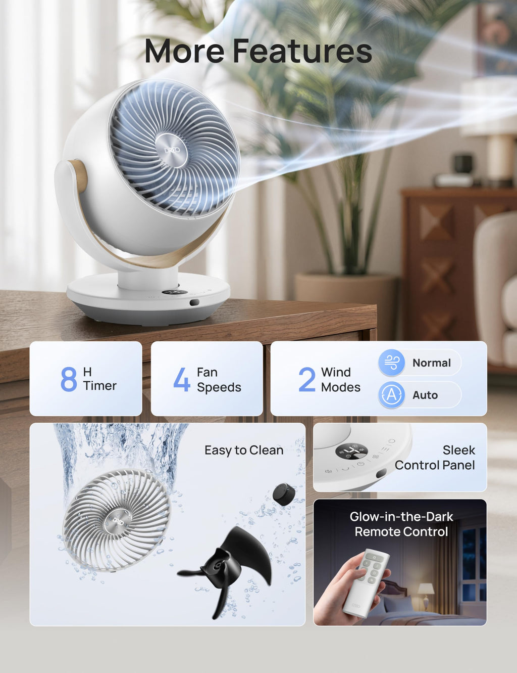 11 Inch Desk Air Circulator Fan with Remote X113672