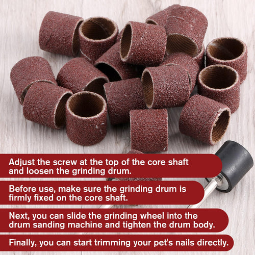 22Pcs Dog Nail Grinder Sanding Bands and Drums Replacement Kit T977582