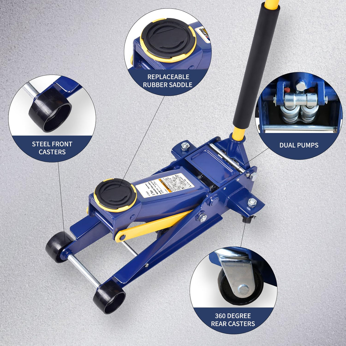 3 Ton Low Profile Hydraulic Steel Floor Jack W83779