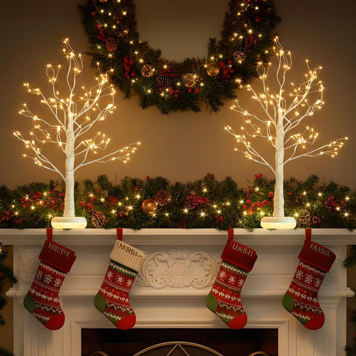 Birch Tree with Lights W875