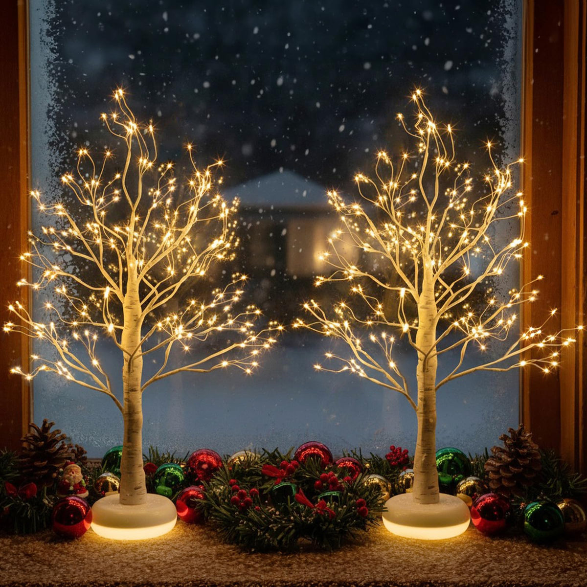 Birch Tree with Lights W875