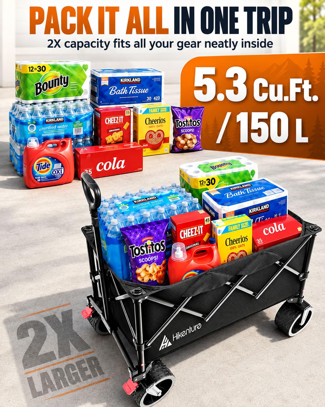 Foldable Beach Wagon with Big Wheels W75730