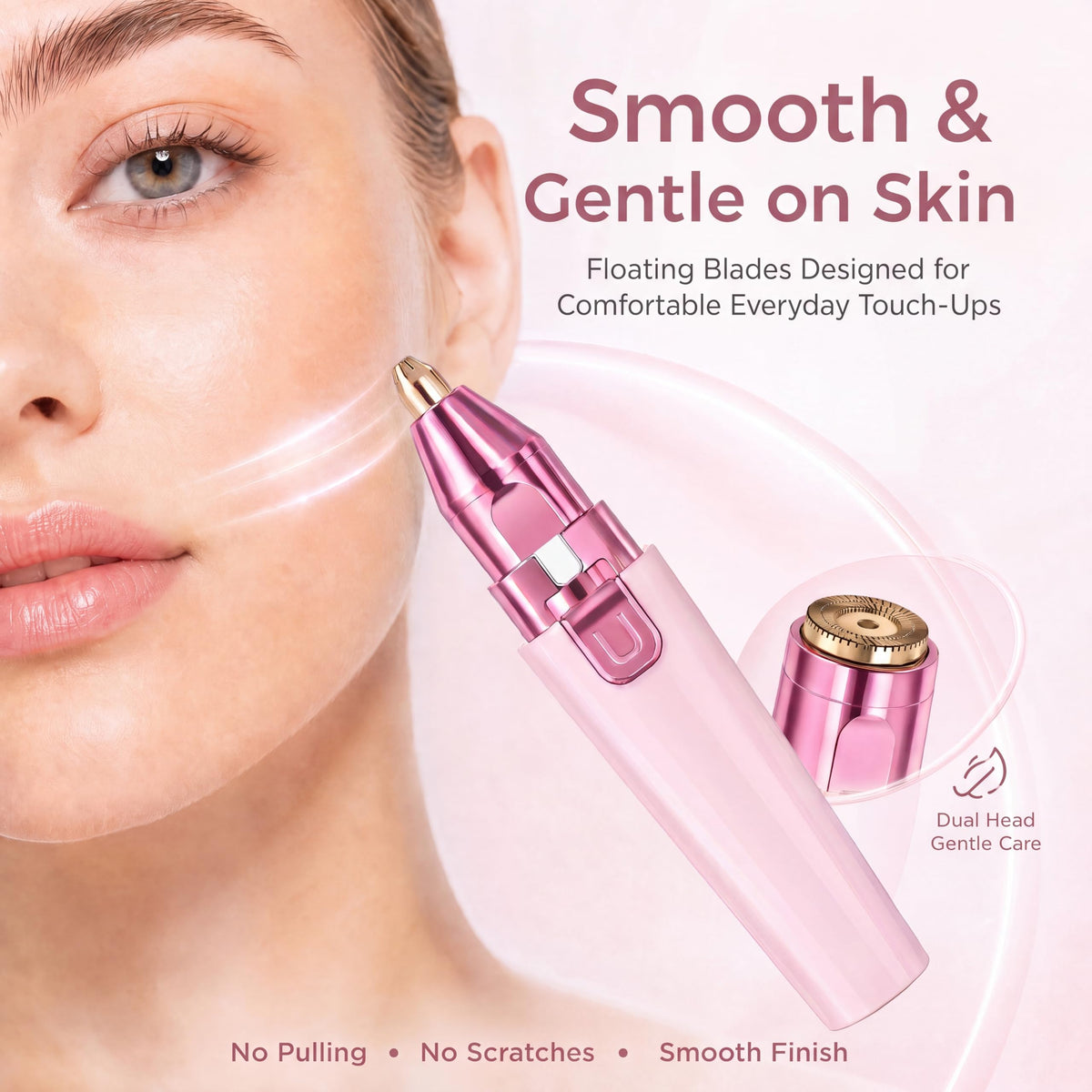Pink USB Rechargeable Facial Hair Remover I7033