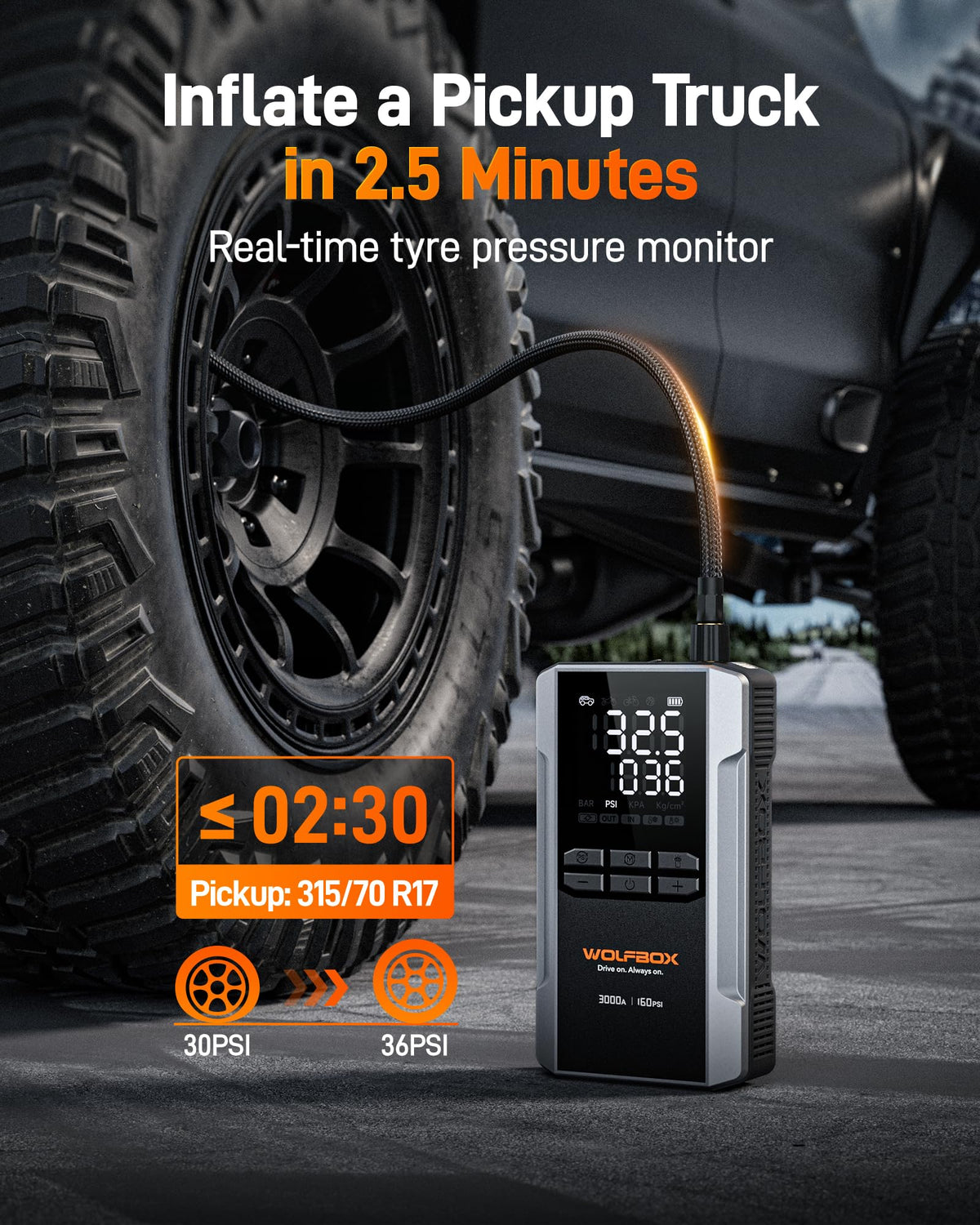 3000A Jump Starter with Air Compressor H272458