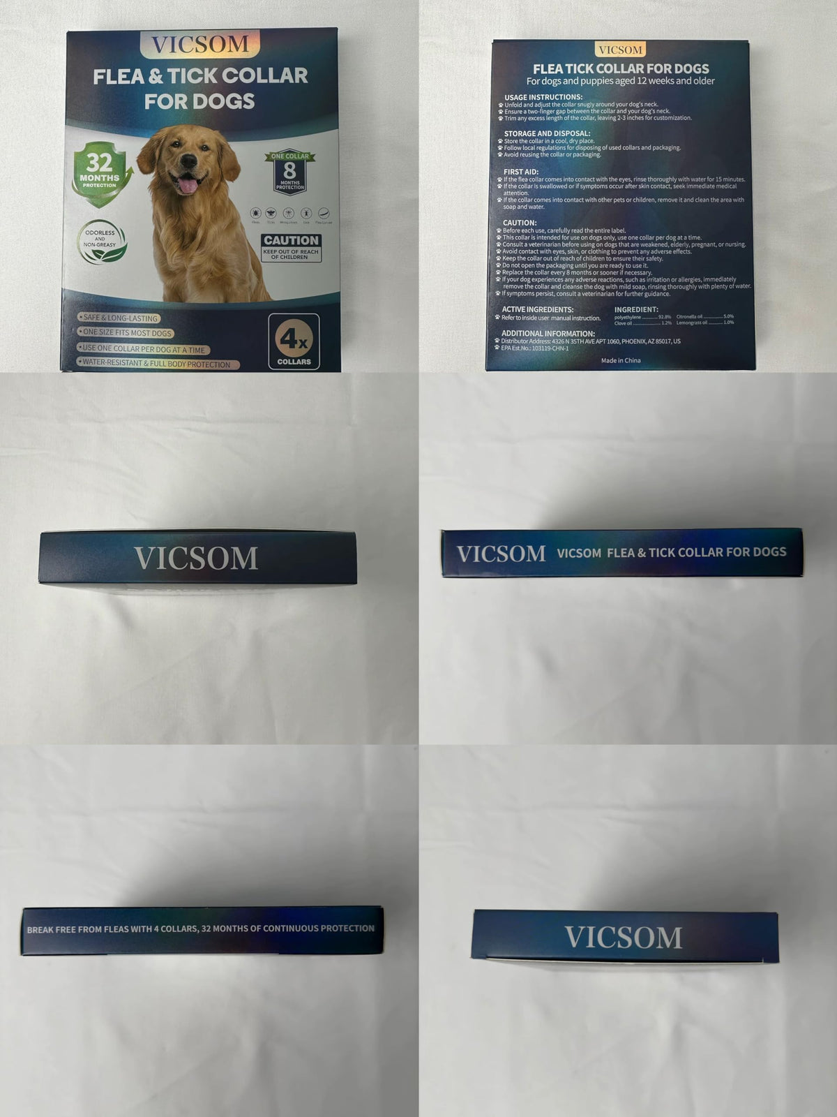 Flea Collar for Dogs 4 Pack I402