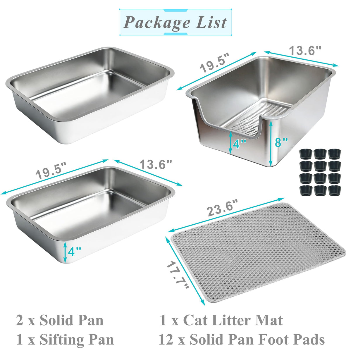 Stainless Steel Sifting Cat Litter Box R16710