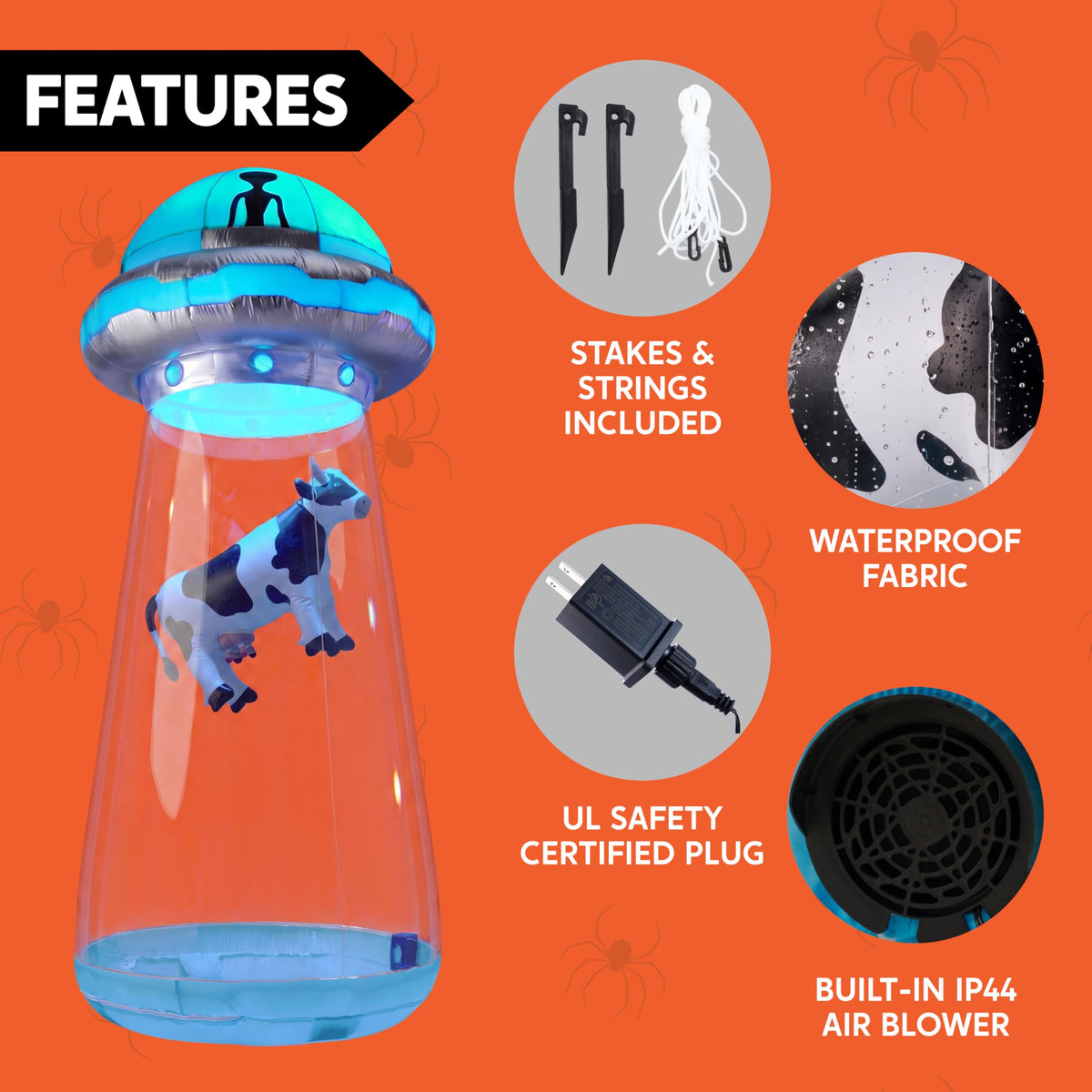 9 FT Tall Inflatable UFO Outdoor Decoration with LEDs R453