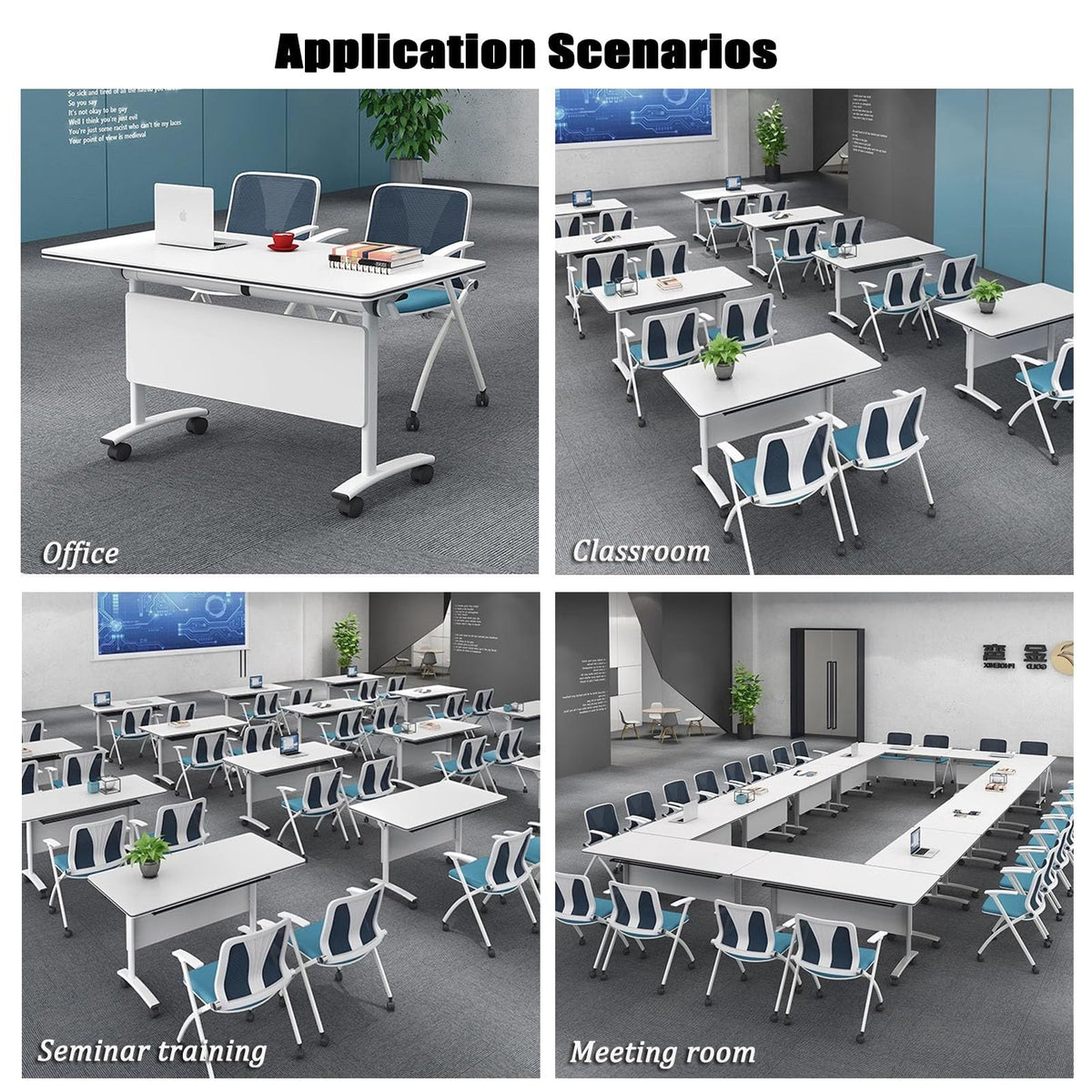 Folding Table with Locking Wheels N3583