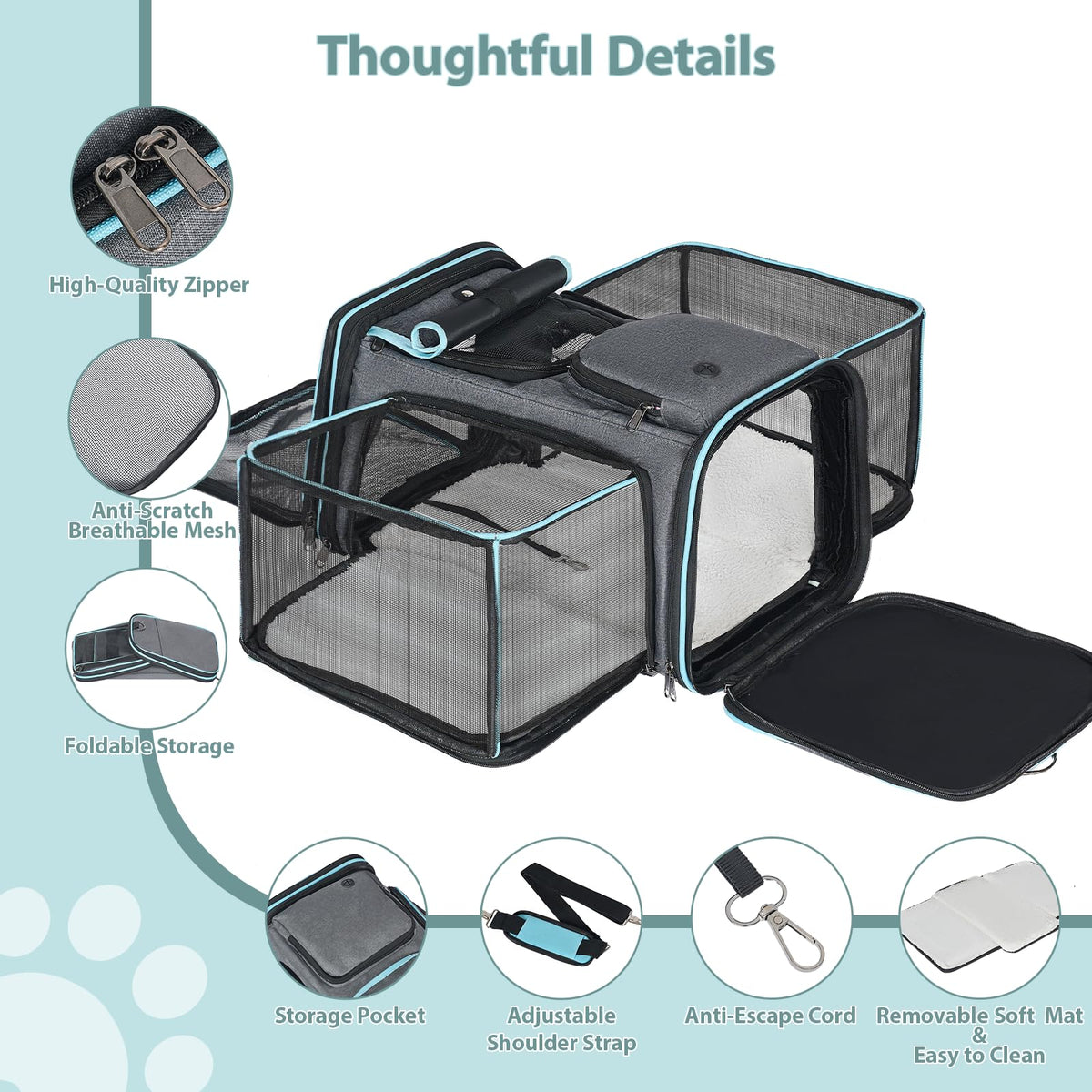 Expandable Soft-Sided Dog and Cat Carrier E5368