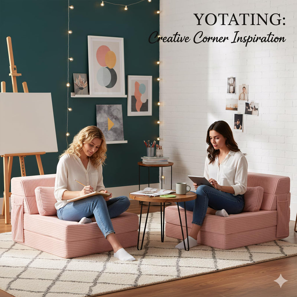 Pink Convertible Folding Sofa T83306