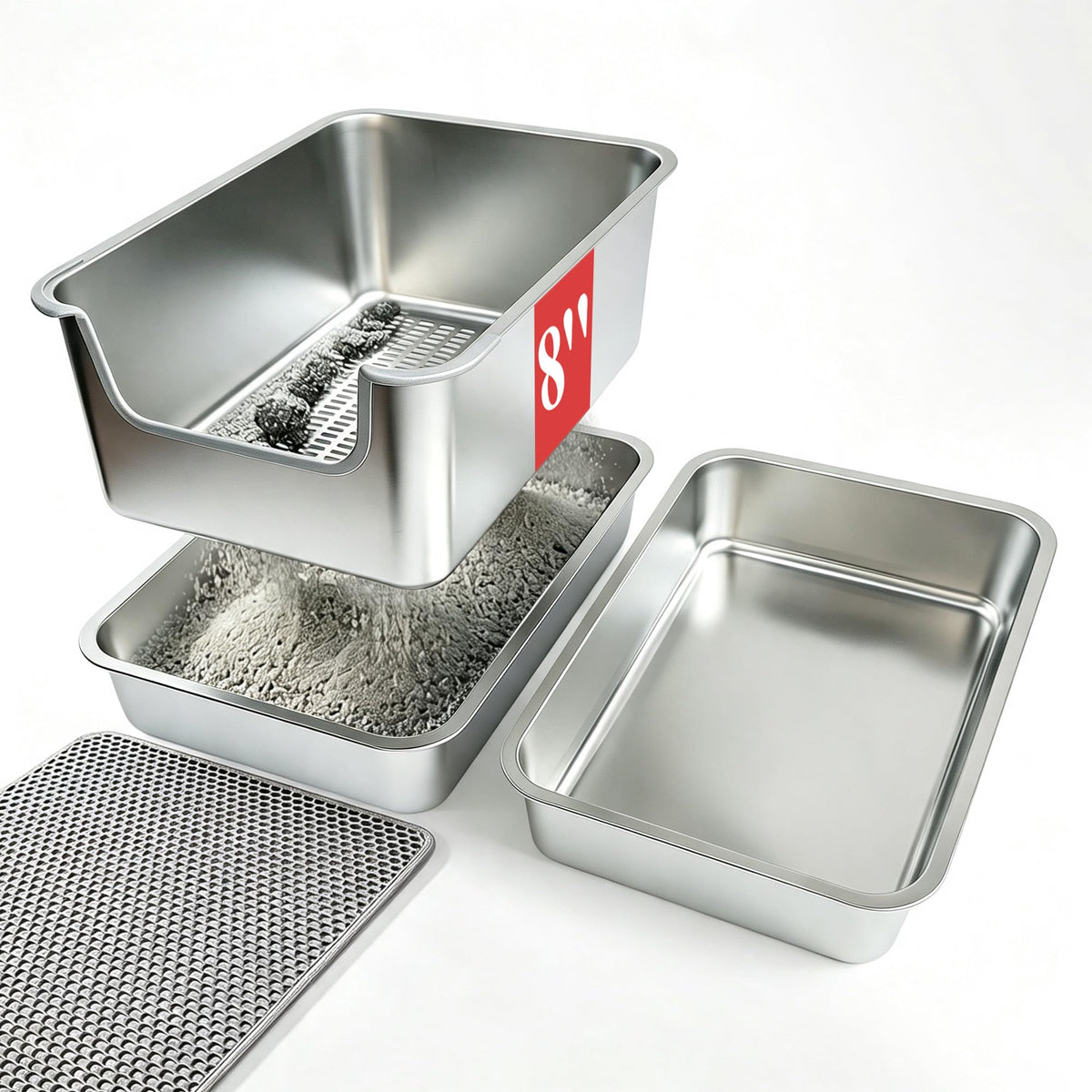 Stainless Steel Sifting Cat Litter Box R16710