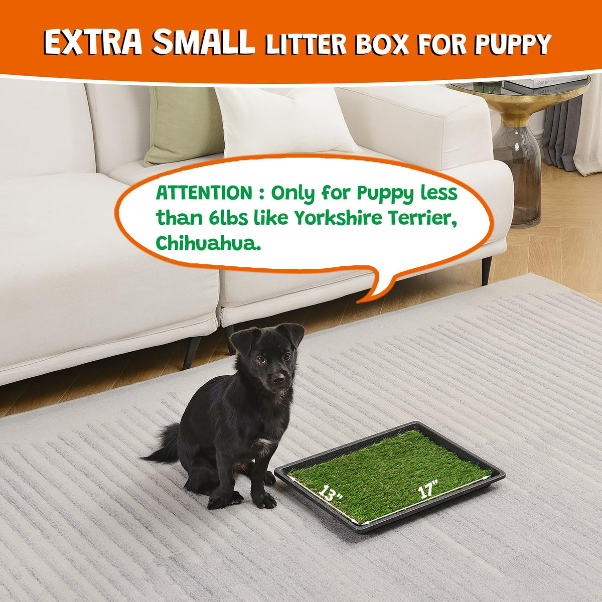 Extra Small Dog Grass Pee Pads with Tray R228