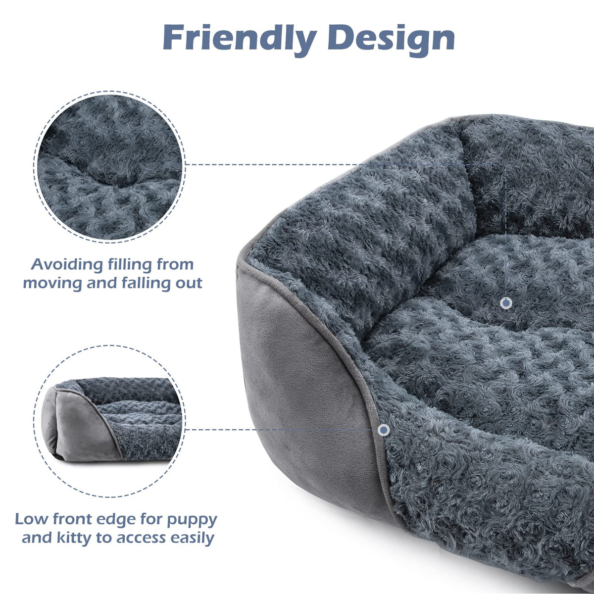 Washable Orthopedic Dog Bed with Anti-Slip Bottom D6016