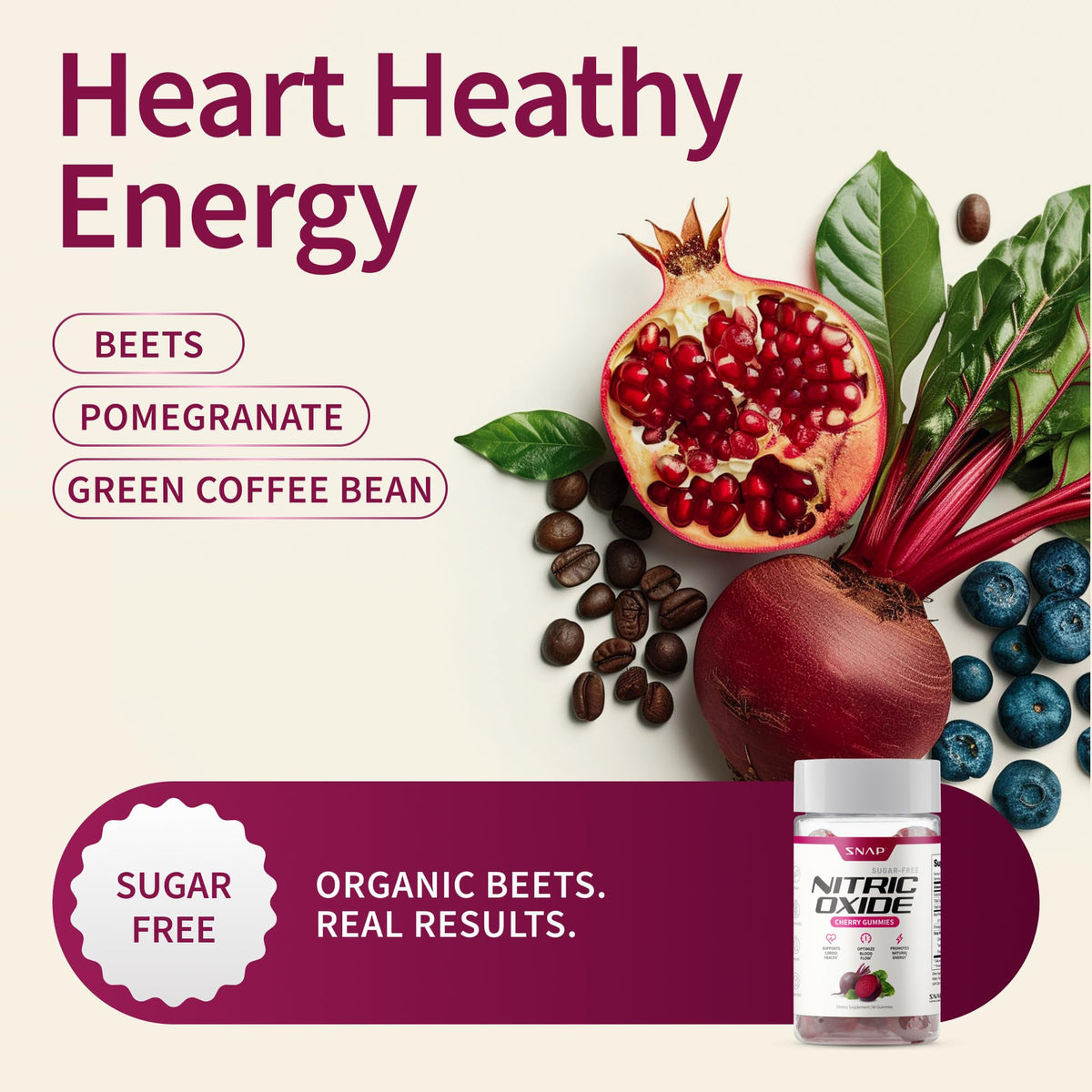 Cherry Beet Root Gummies 60 Count 2-Pack I866024
