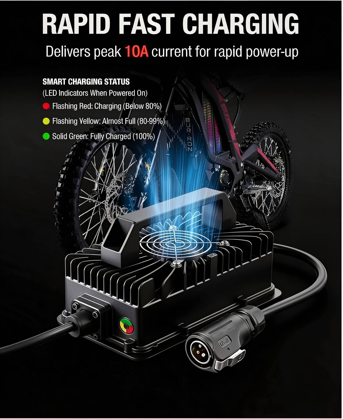 67.2V 10A Waterproof IP65 Lithium Battery Charger V87381