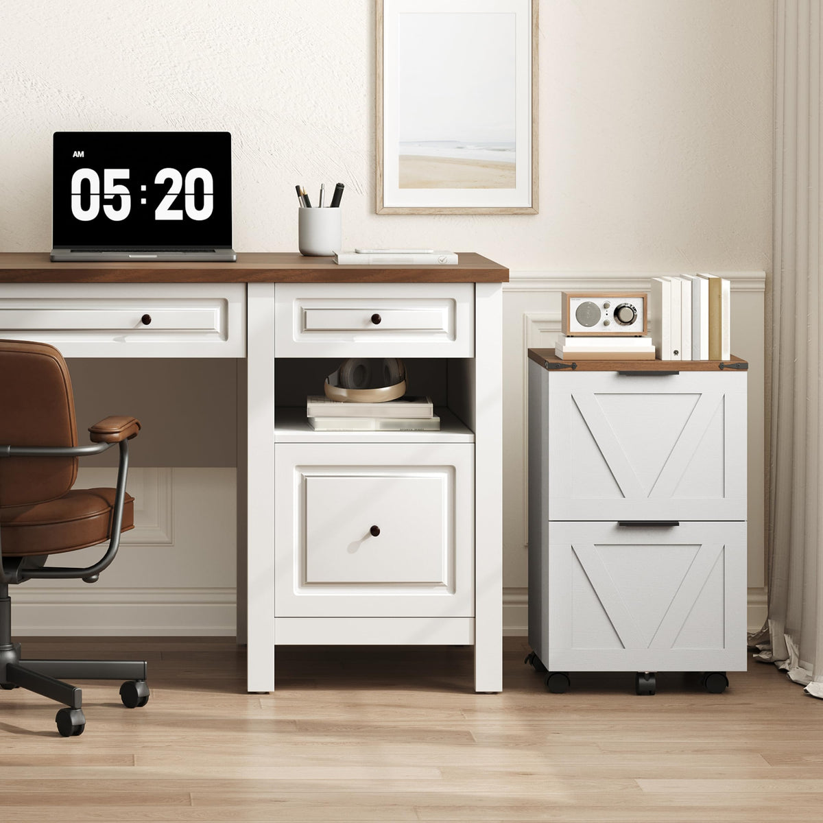 2 Drawers Rolling File Cabinet J4633