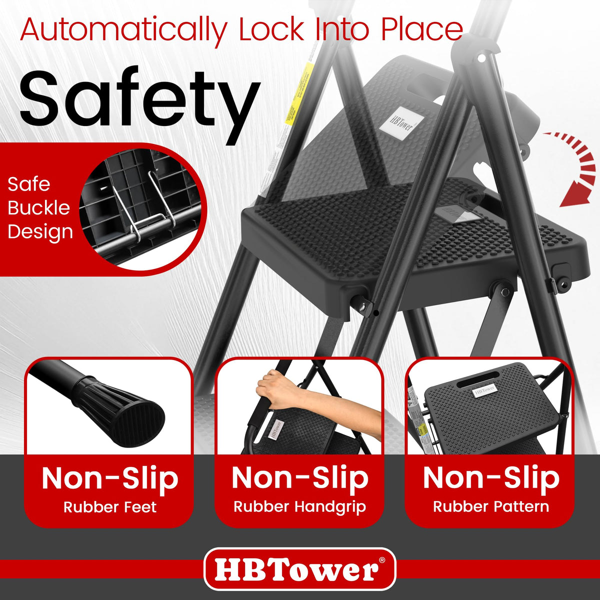 Folding Step Ladder with Anti-Slip Pedal J5411
