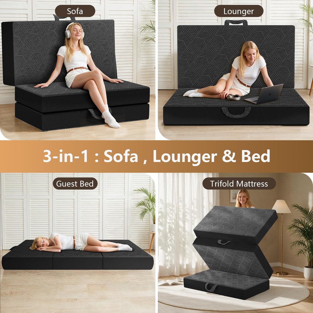 6 Inch Full Trifold Mattress N6351