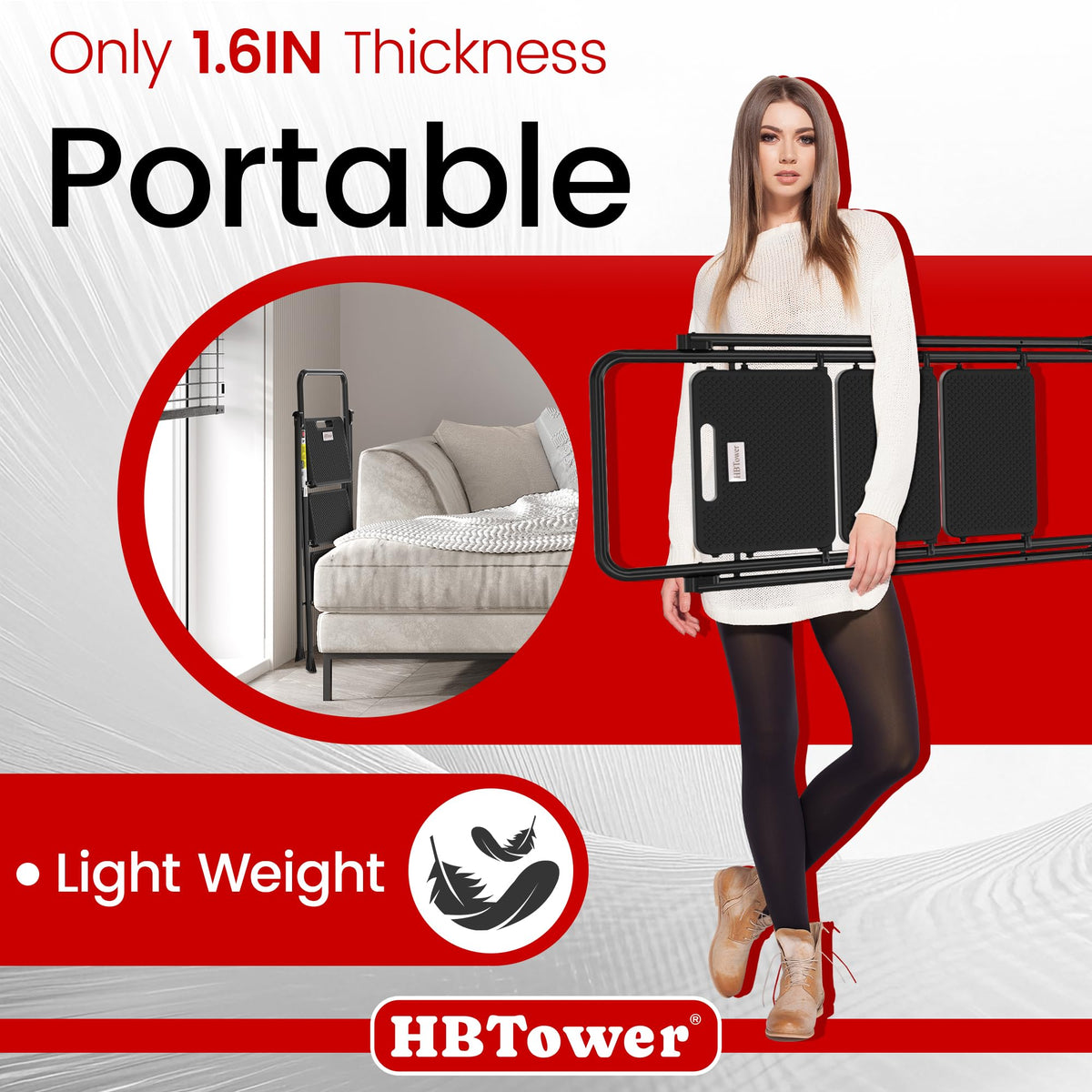 Folding Step Ladder with Anti-Slip Pedal J5411