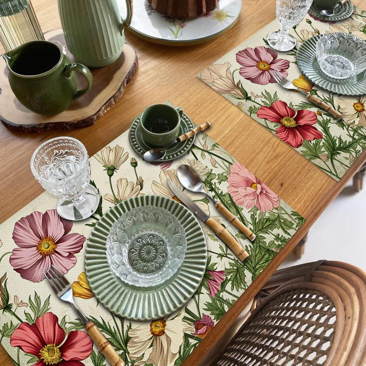 Floral Linen Placemats Set of 4 C459