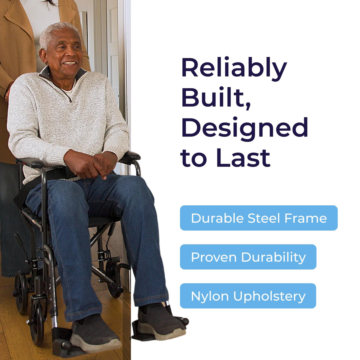 Folding Transport Wheelchair with Swing-Away Footrest M6599