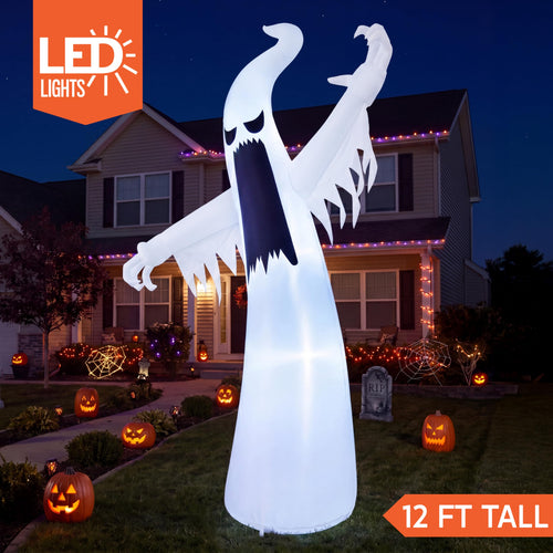 12 FT Inflatable Ghost Outdoor Decoration with LEDs B32486
