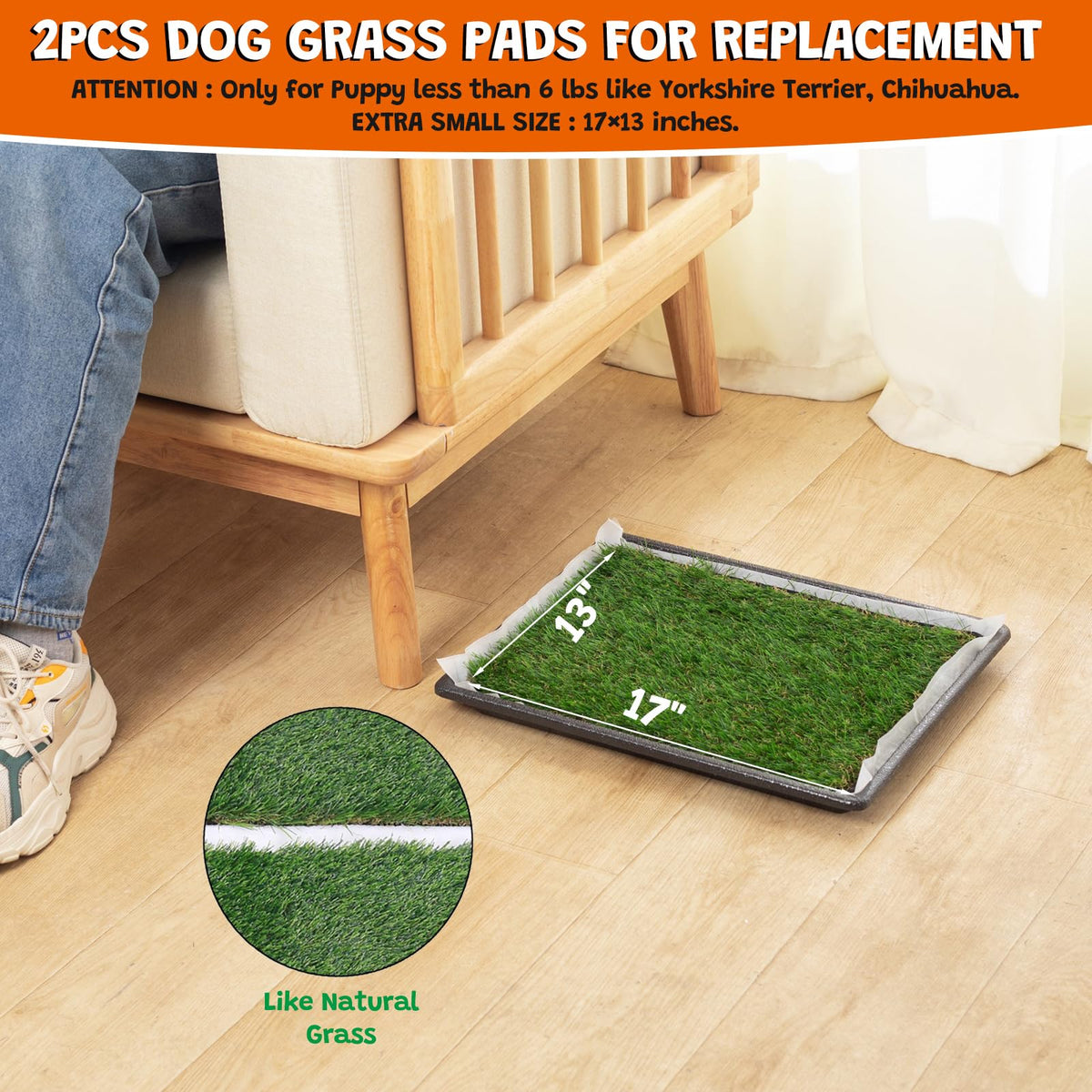 Extra Small Dog Grass Pee Pads with Tray R228