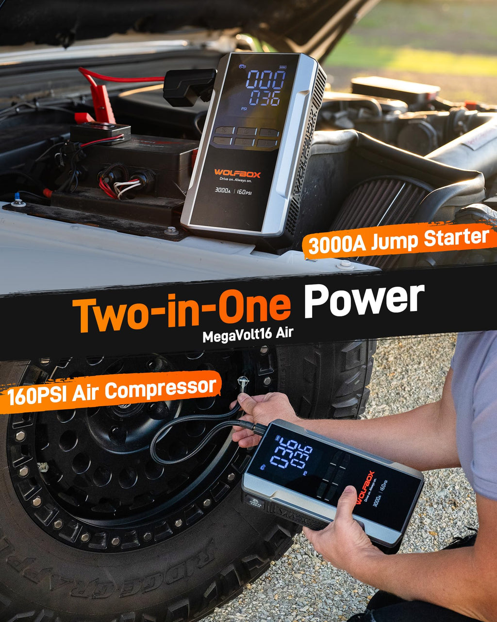 3000A Jump Starter with Air Compressor H272458