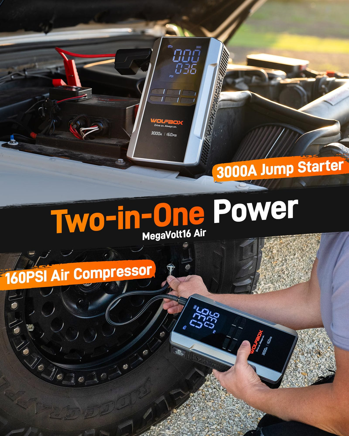 3000A Jump Starter with Air Compressor H272458