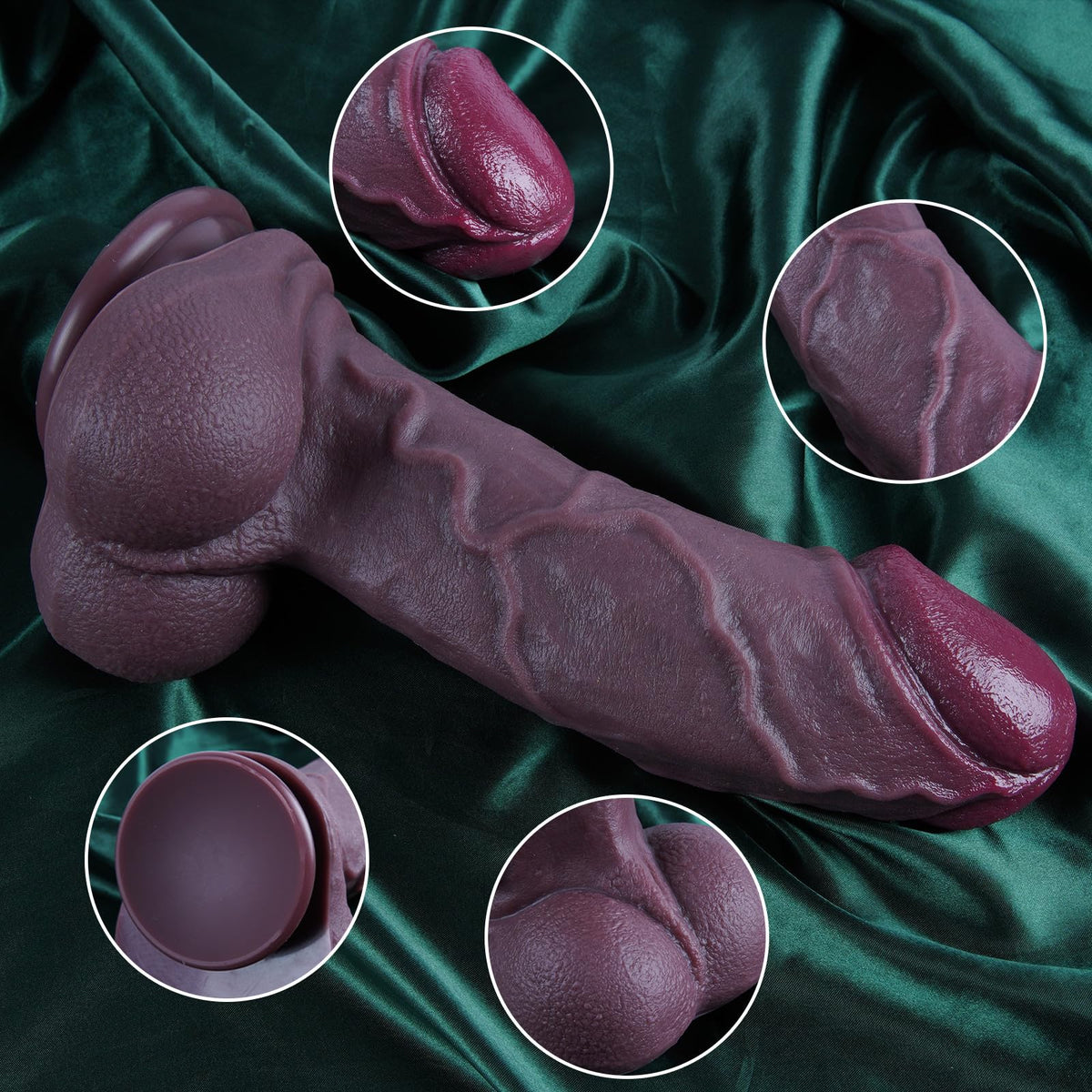 11.6" Black Silicone Suction Cup Dildo Z185035