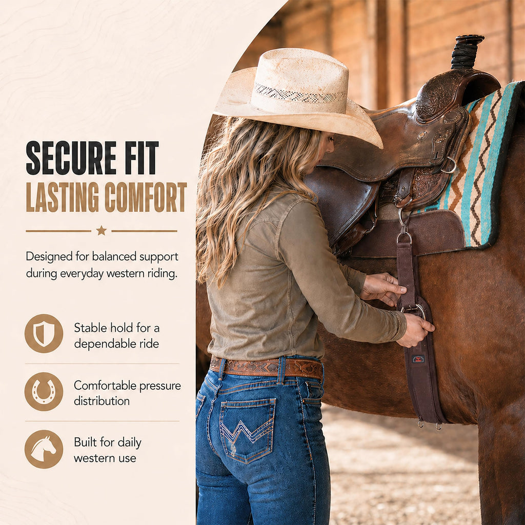 Western Horse Cinch with Stainless Steel Buckles J969