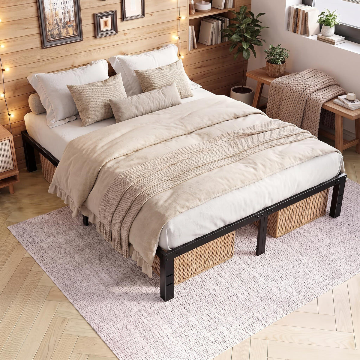 Queen Metal Slat Platform Bed Frame 14 Inch M518022