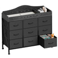 Black Changing Table with 9 Fabric Boxes C6292