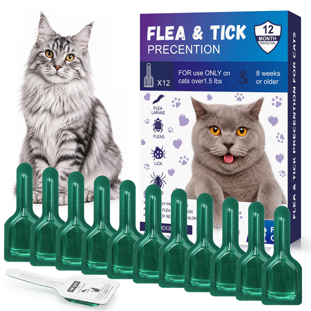 Cat Flea & Tick Topical Drops 12 Doses N297993