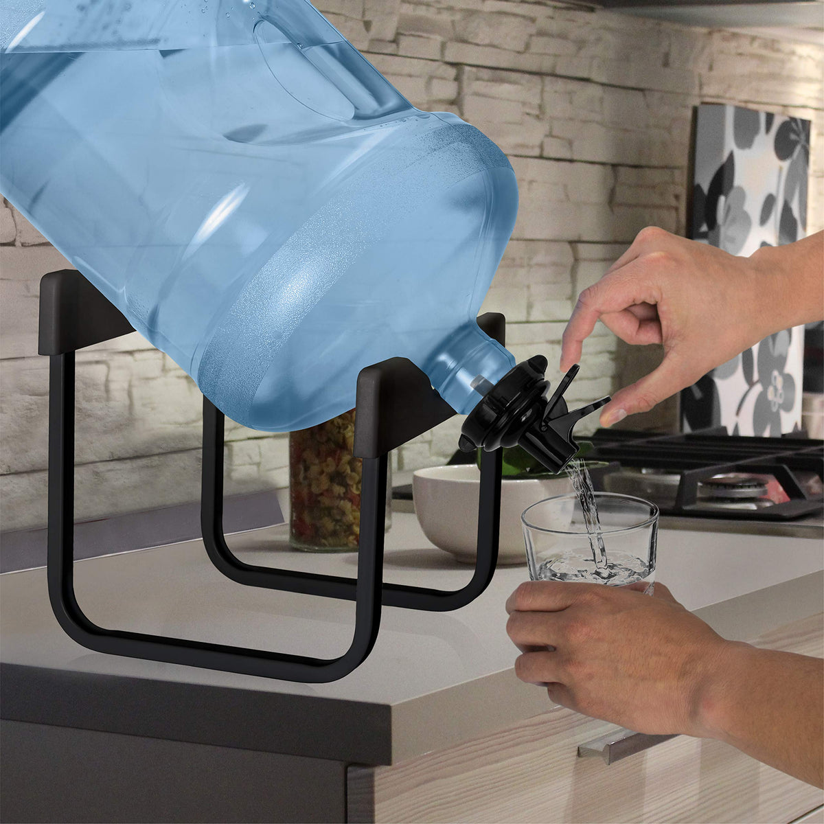 Stainless Steel Water Jug Stand with 2 Dispenser Valves W53641